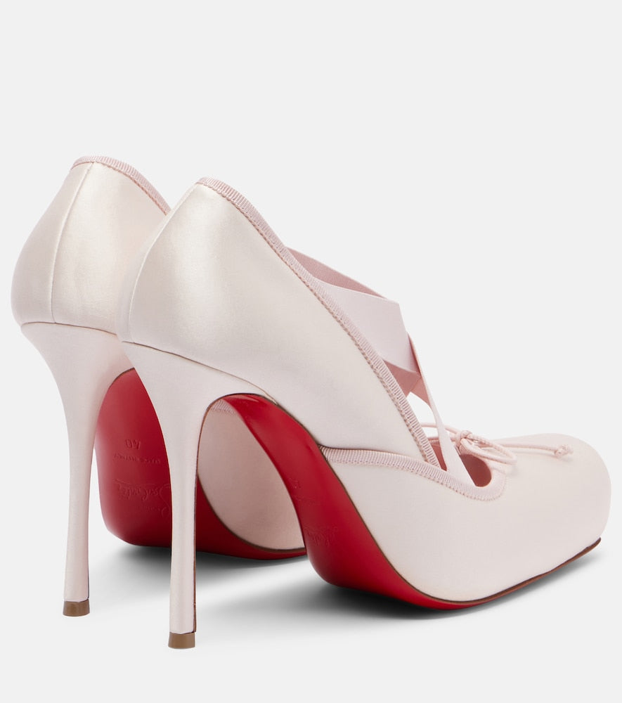 Pink Christian Louboutin Cassiastic 100 crepe satin pumps - High-Heel Pumps