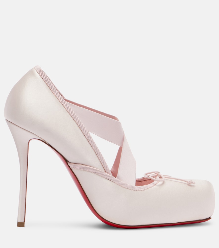Pink Christian Louboutin Cassiastic 100 crepe satin pumps - High-Heel Pumps