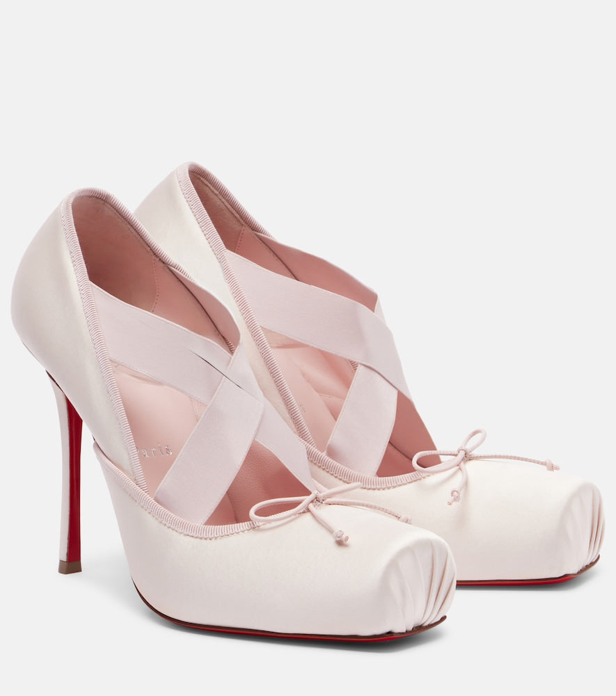 Pink Christian Louboutin Cassiastic 100 crepe satin pumps - High-Heel Pumps