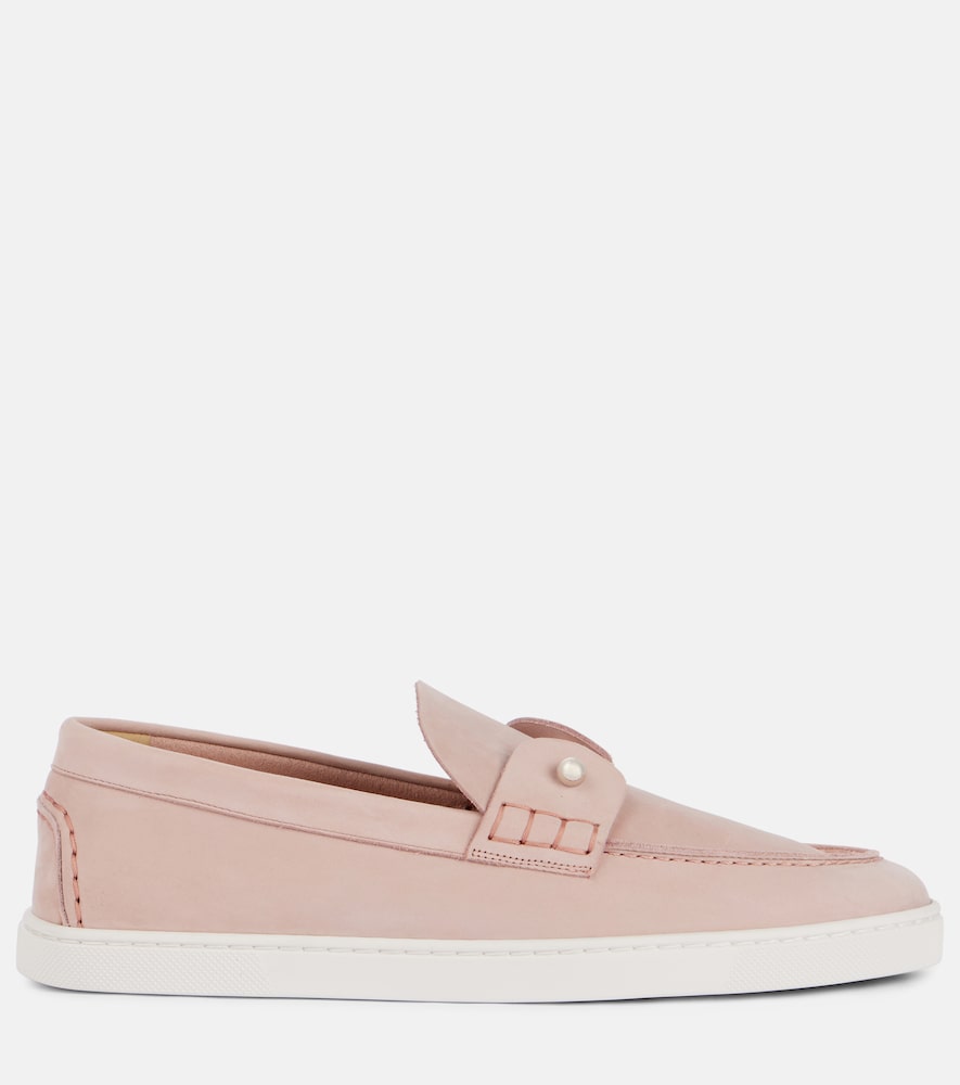 Pink Christian Louboutin Chambeliboat suede slip-on shoes - Loafers