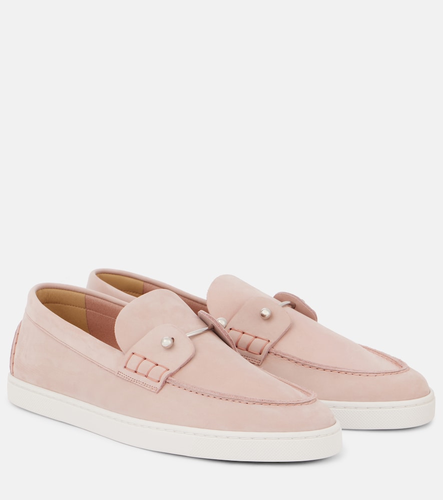 Pink Christian Louboutin Chambeliboat suede slip-on shoes - Loafers