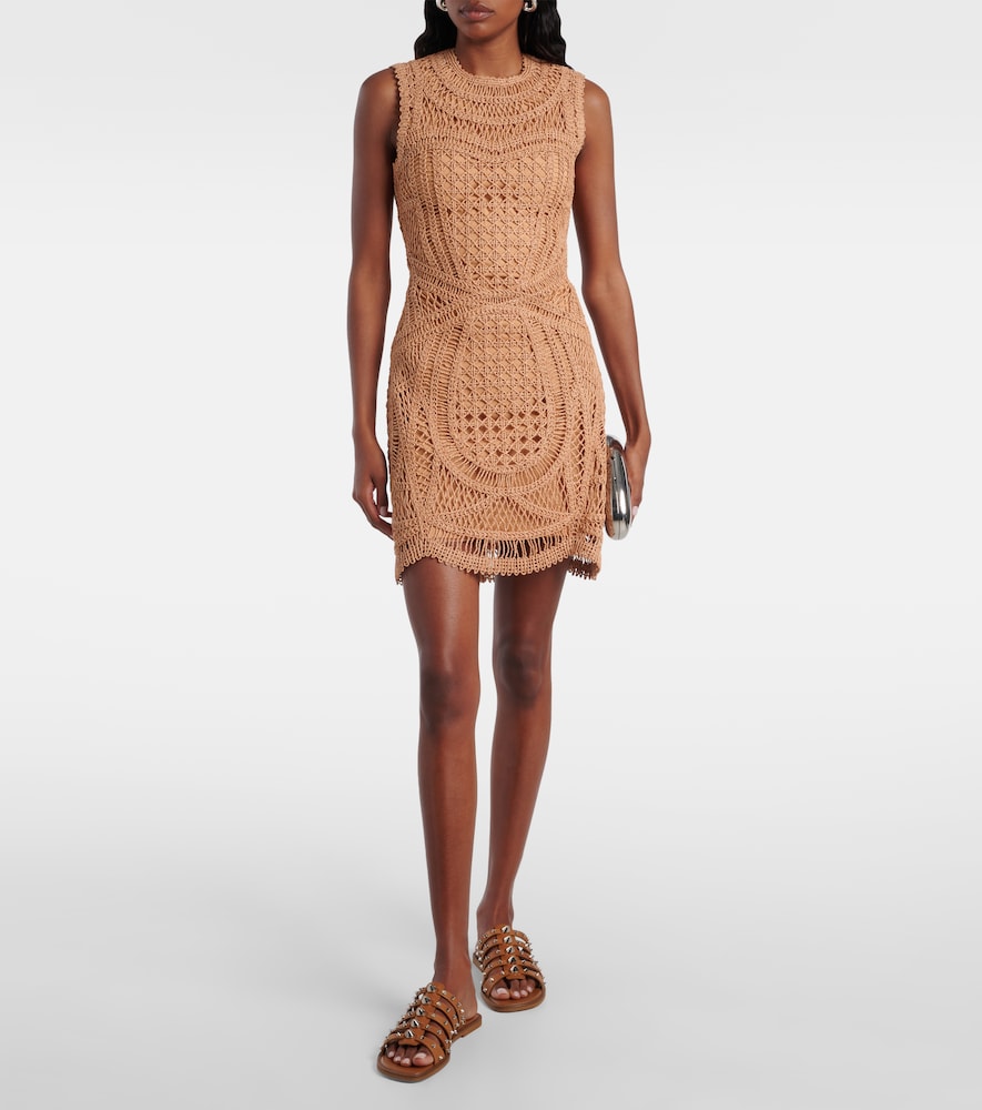Christian Louboutin Charja spiked leather sandals (Brown) - Slides