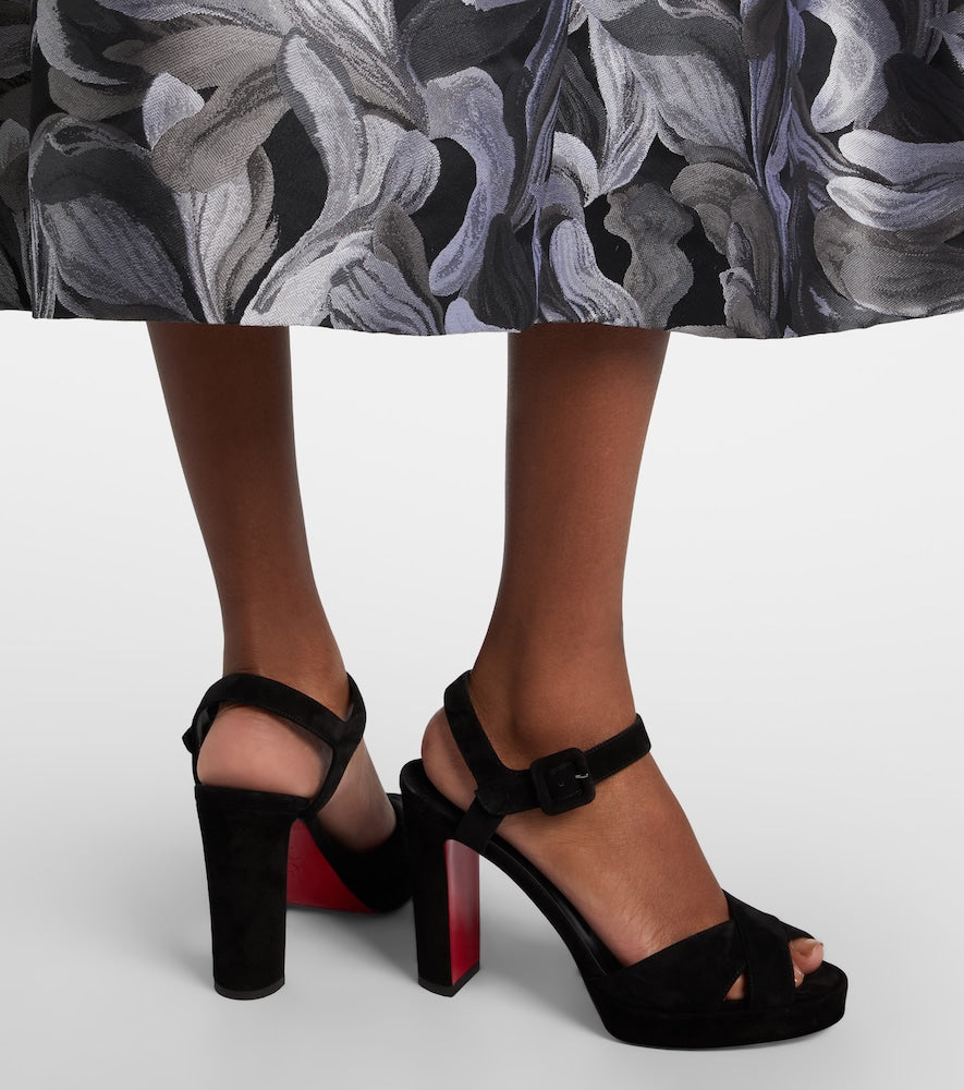 Black Christian Louboutin Cora 100 suede sandals - Heeled Sandals