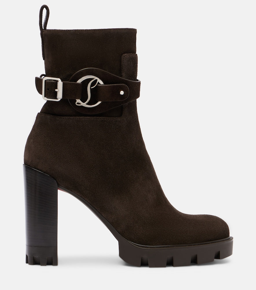 Christian Louboutin Dianouchette 100 suede ankle boots - Brown High Heels
