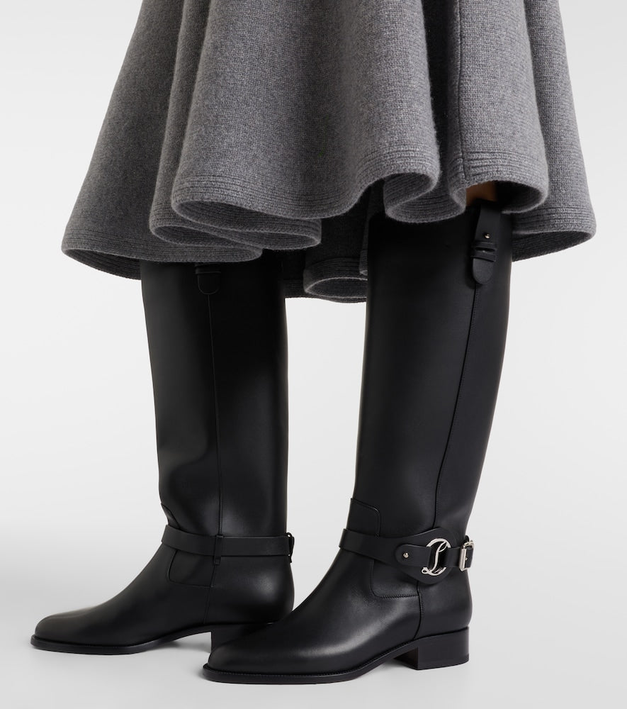 Christian Louboutin Dianouchette leather biker boots - Black Flat Boots