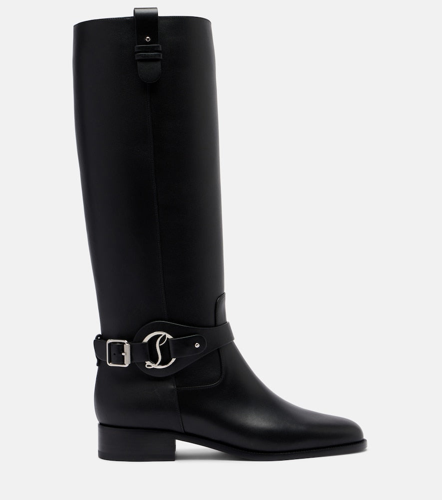 Christian Louboutin Dianouchette leather biker boots - Black Flat Boots