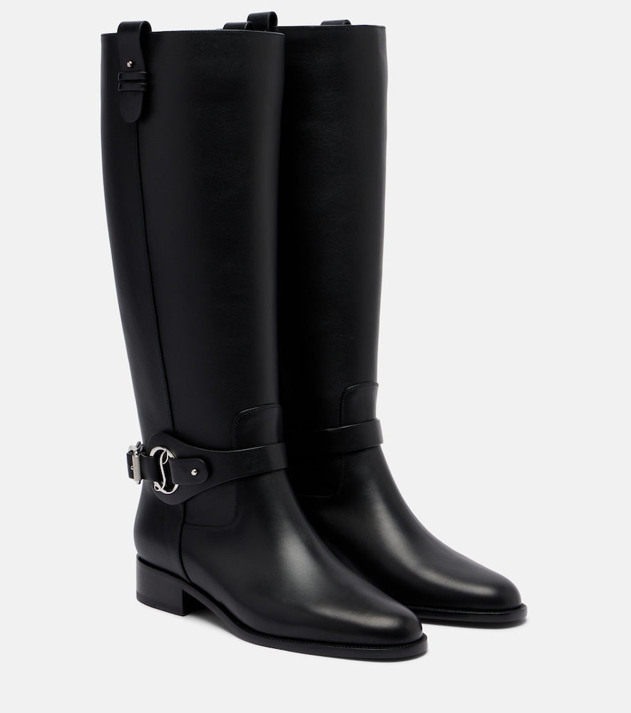 Christian Louboutin Dianouchette leather biker boots - Black Flat Boots