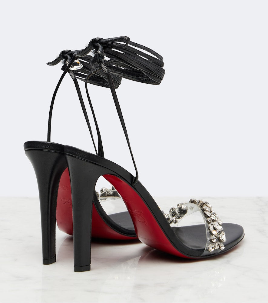 Christian Louboutin Fanny Jolly embellished leather sandals (Black) - High Heels