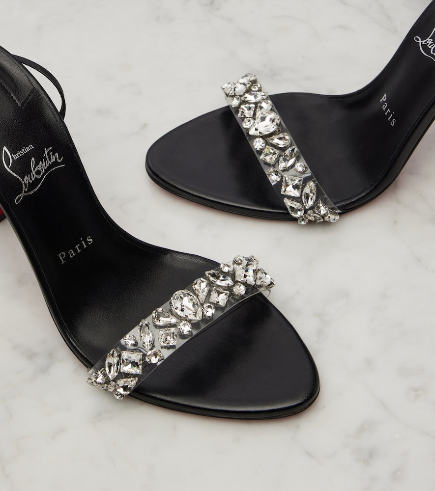 Christian Louboutin Fanny Jolly embellished leather sandals (Black) - High Heels
