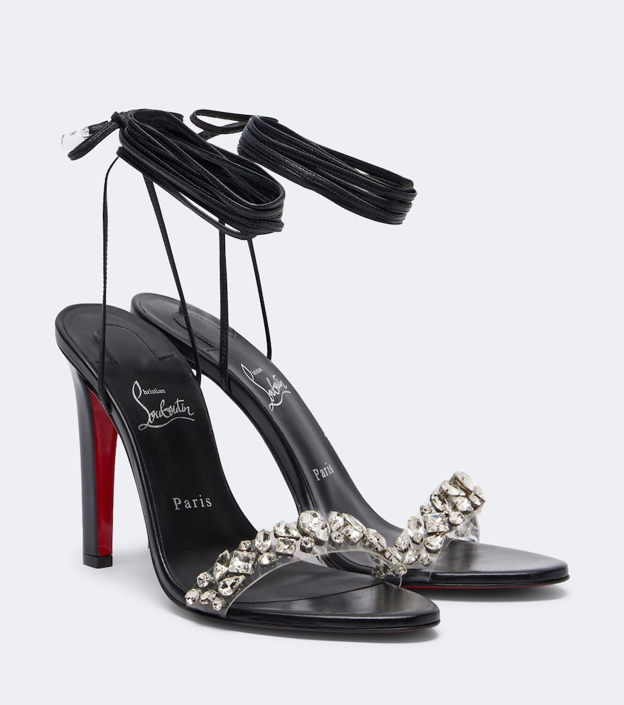 Christian Louboutin Fanny Jolly embellished leather sandals (Black) - High Heels