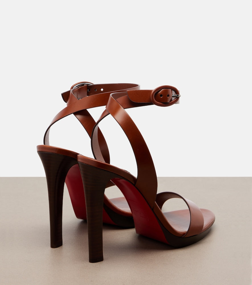 Christian Louboutin Fanny leather slingback sandals - Brown Heeled Sandals