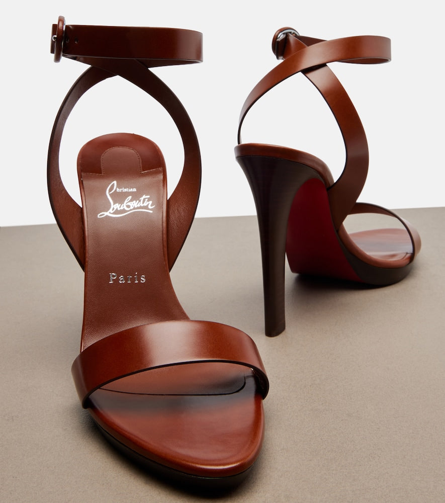 Christian Louboutin Fanny leather slingback sandals - Brown Heeled Sandals