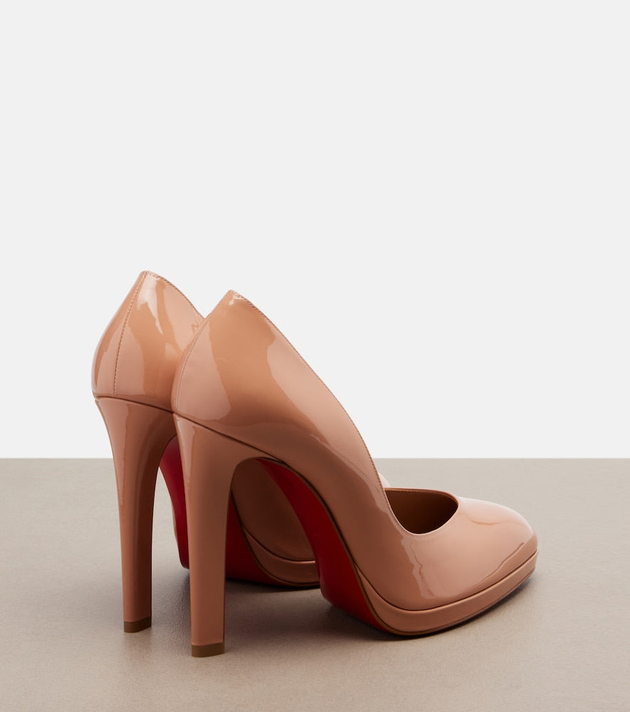 Christian Louboutin Fannylove patent leather pumps (Beige) - High-Heel Pumps