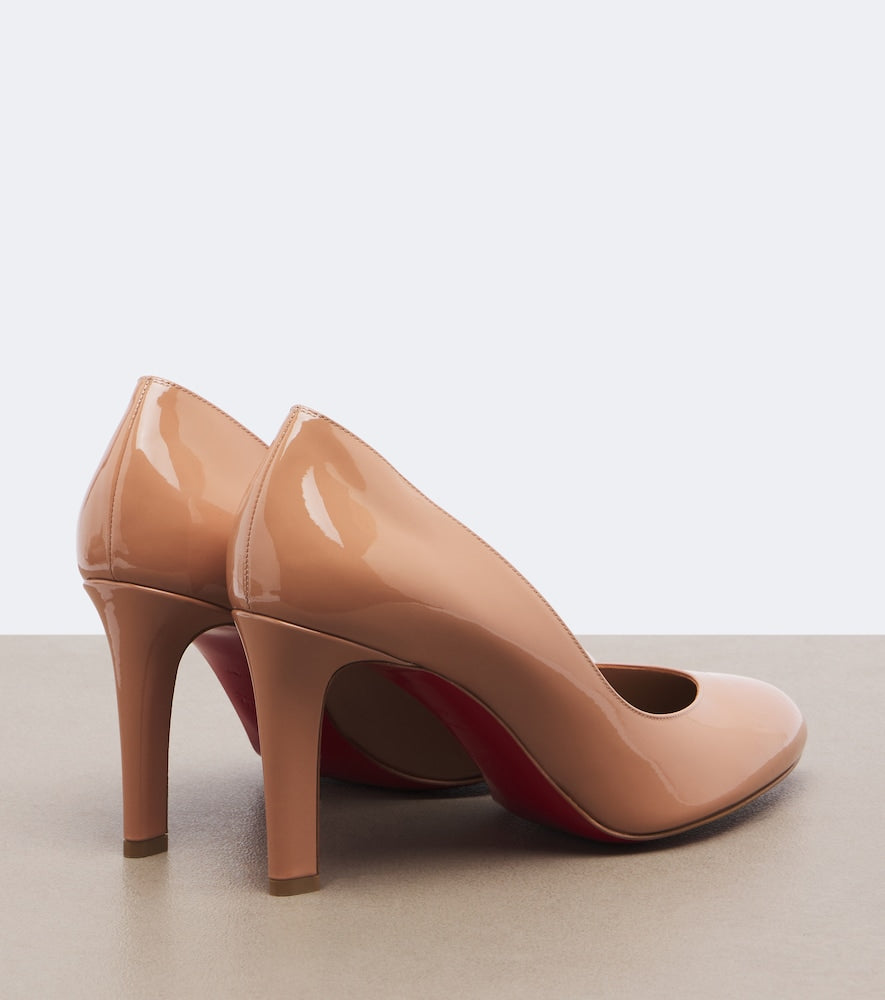 Christian Louboutin Fannylove patent leather pumps (Beige) - Mid Heel Pumps