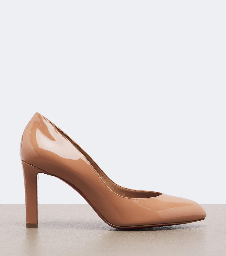 Christian Louboutin Fannylove patent leather pumps (Beige) - Mid Heel Pumps