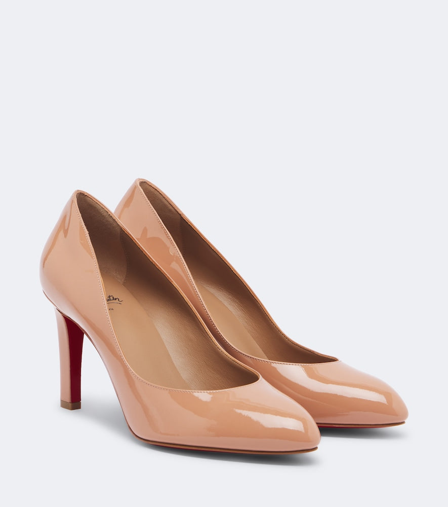 Christian Louboutin Fannylove patent leather pumps (Beige) - Mid Heel Pumps