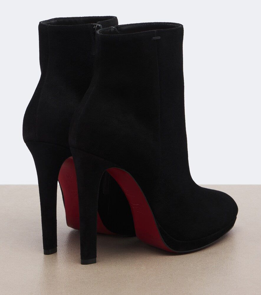 Christian Louboutin Fannylove suede platform ankle boots (Black) - High Heels
