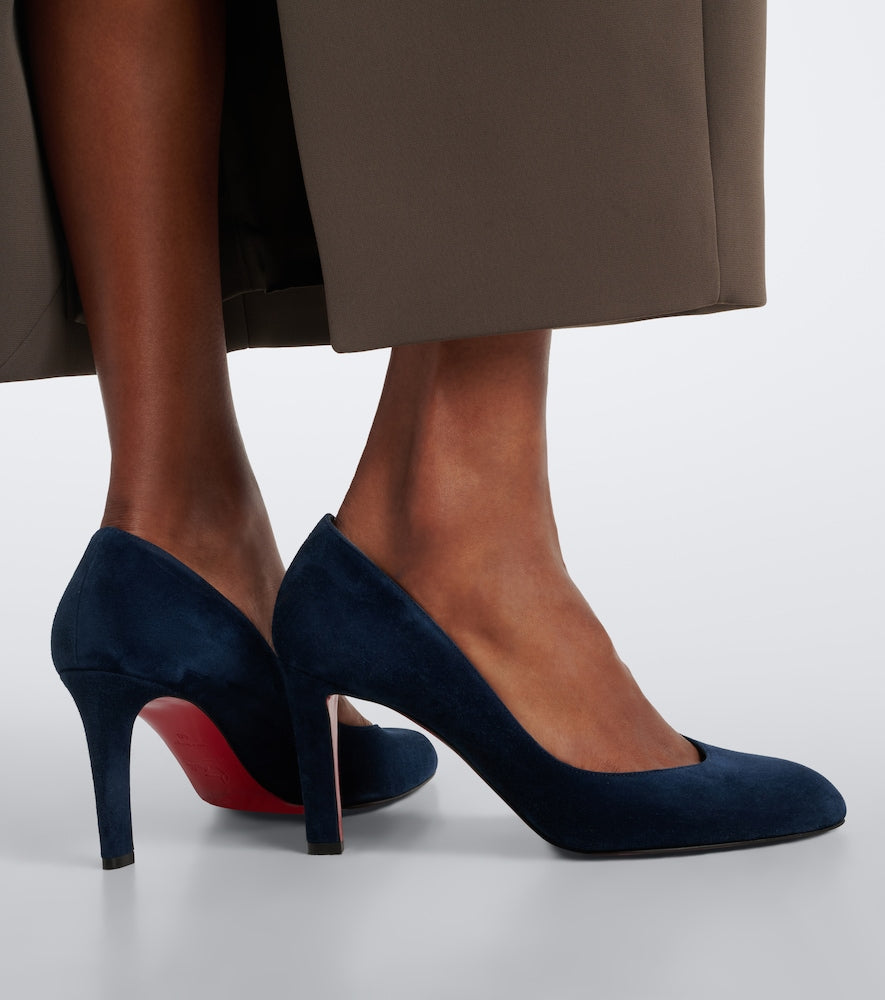 Blue Christian Louboutin Fannylove suede pumps - Mid Heel Pumps