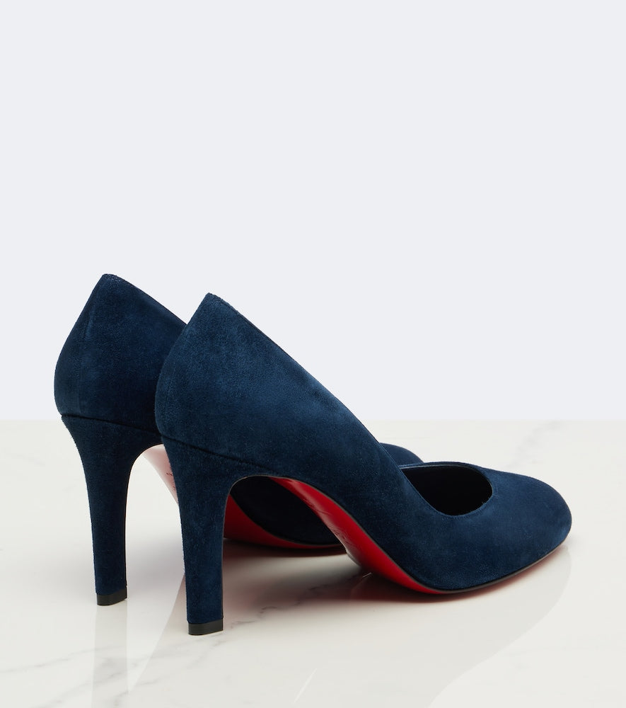 Blue Christian Louboutin Fannylove suede pumps - Mid Heel Pumps