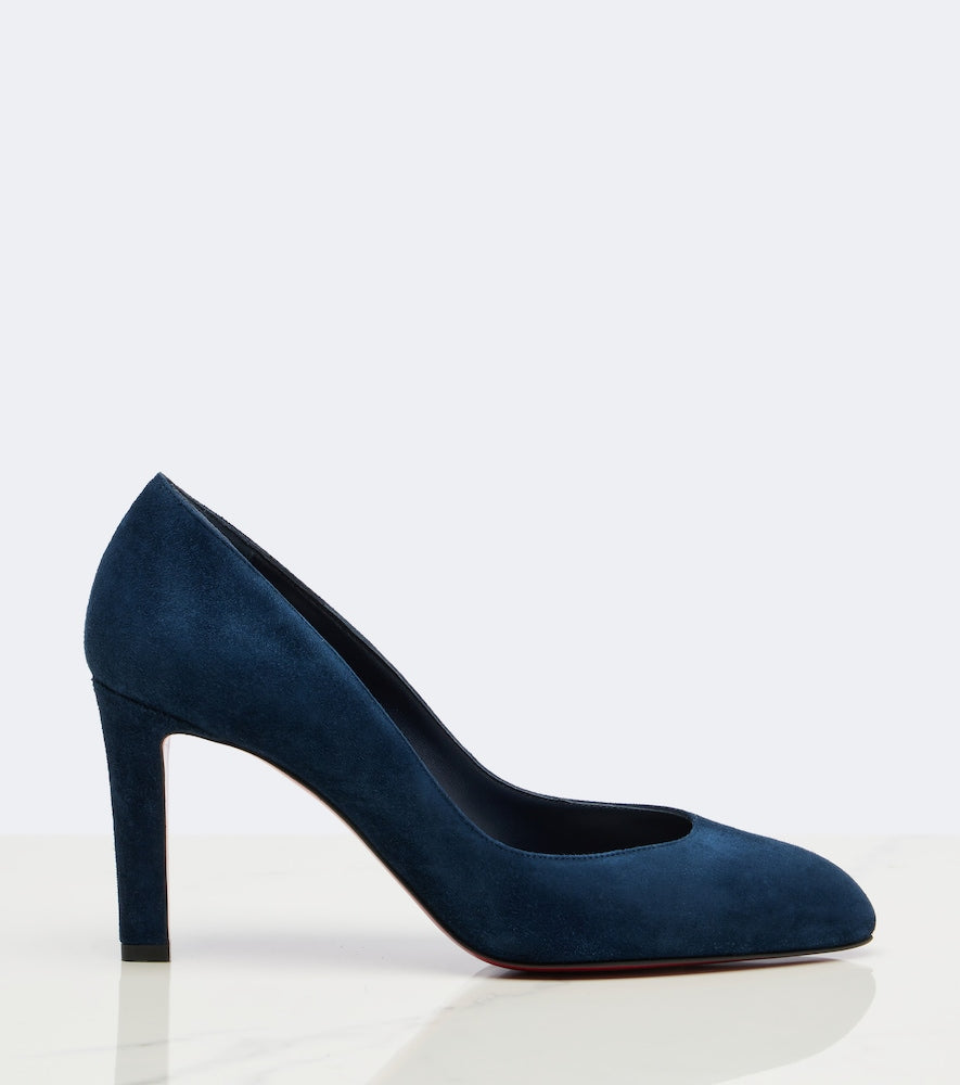 Blue Christian Louboutin Fannylove suede pumps - Mid Heel Pumps