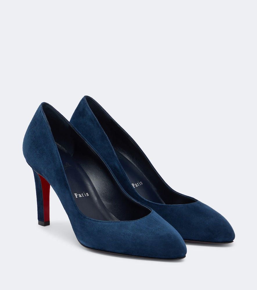 Blue Christian Louboutin Fannylove suede pumps - Mid Heel Pumps