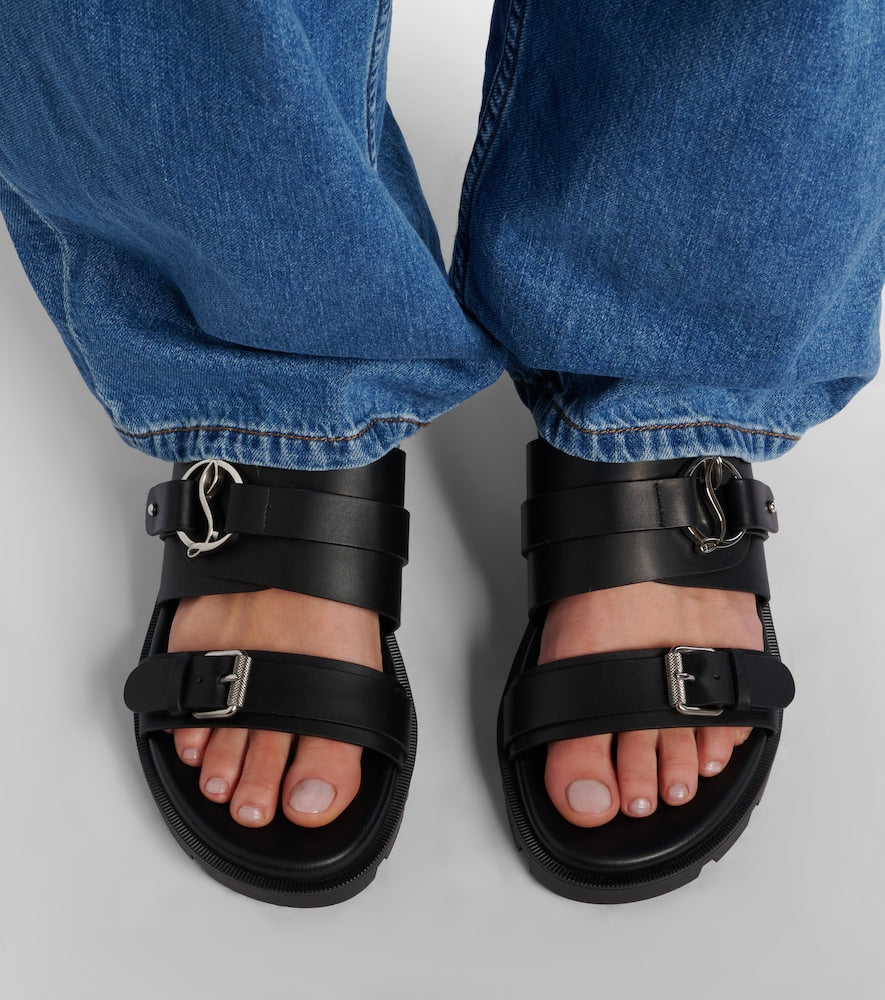 Black Christian Louboutin Her In Roma leather sandals - Slides