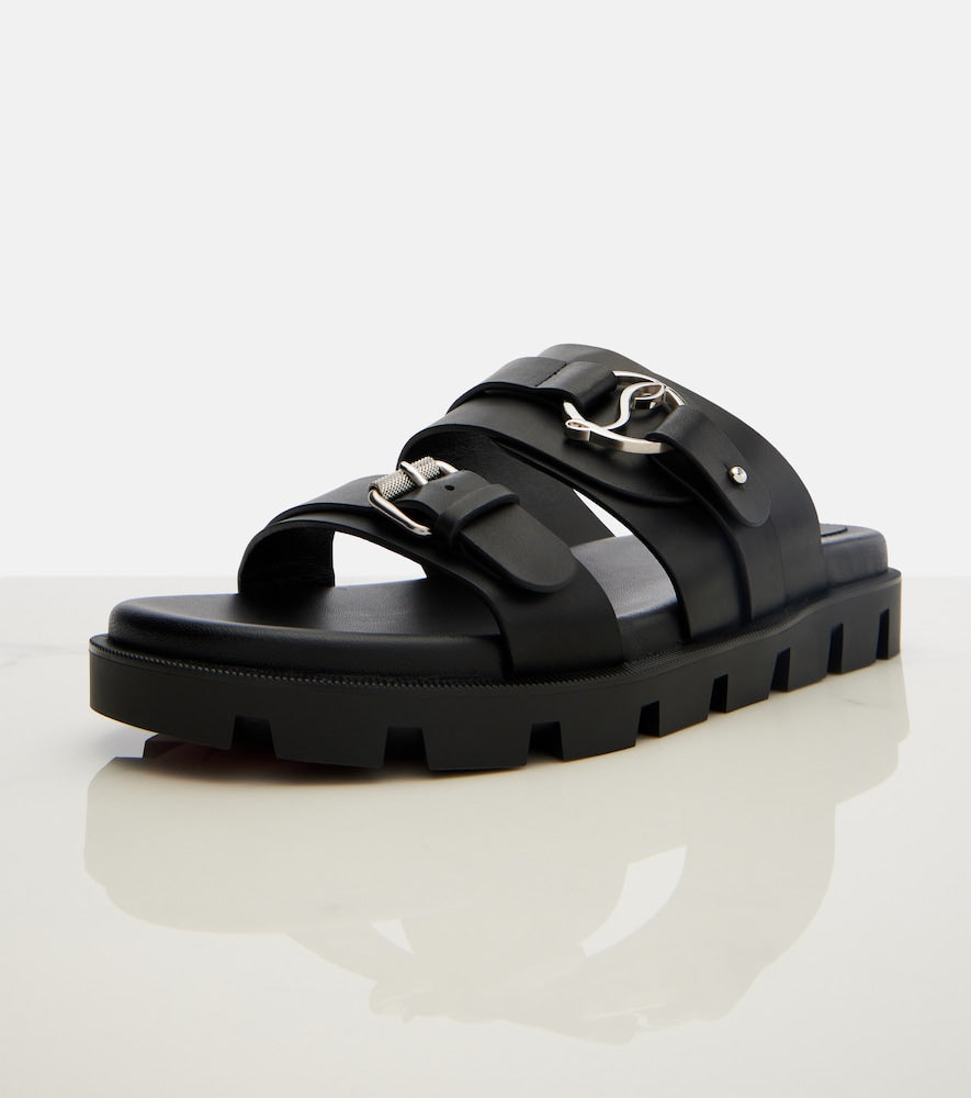 Black Christian Louboutin Her In Roma leather sandals - Slides