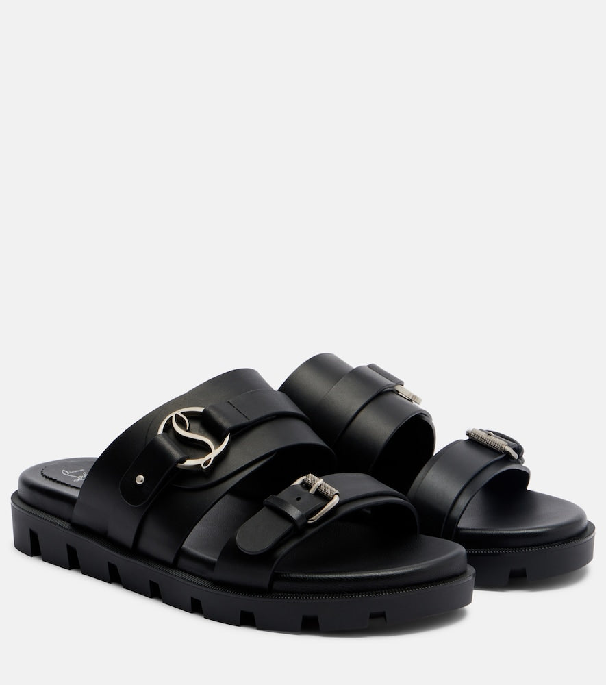 Black Christian Louboutin Her In Roma leather sandals - Slides