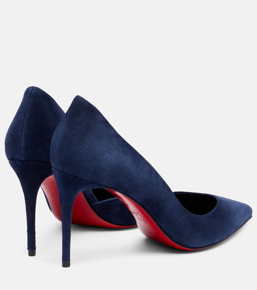 Christian Louboutin Iriza 85 suede pumps (Blue) - Mid Heel Pumps