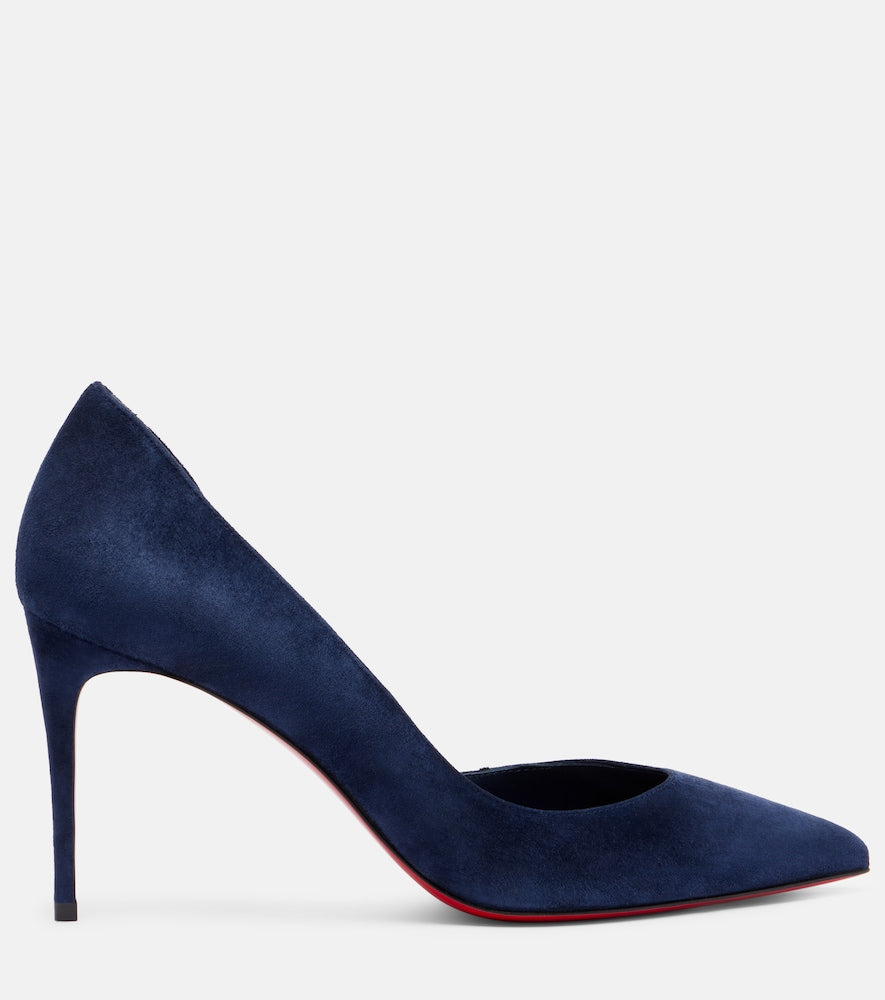 Christian Louboutin Iriza 85 suede pumps (Blue) - Mid Heel Pumps