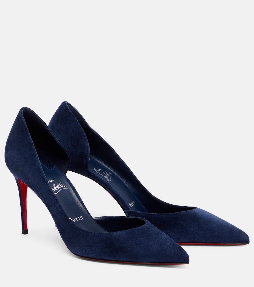 Christian Louboutin Iriza 85 suede pumps (Blue) - Mid Heel Pumps