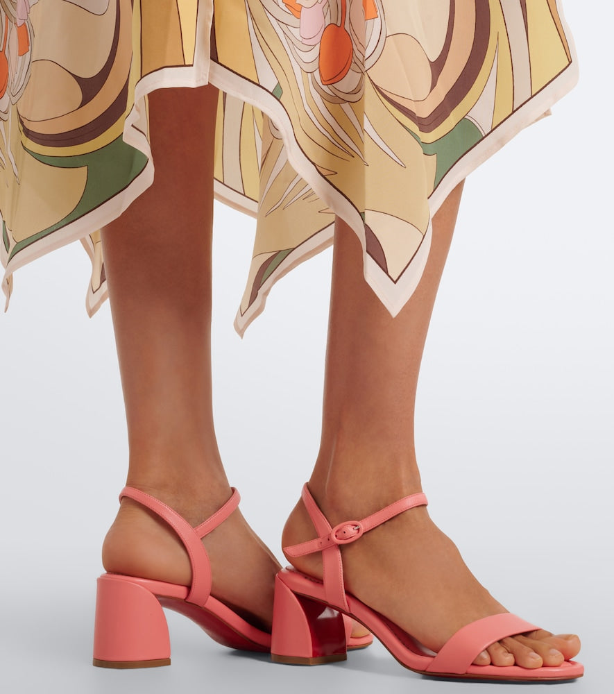 Christian Louboutin Jane leather sandals - Pink Mid Heels