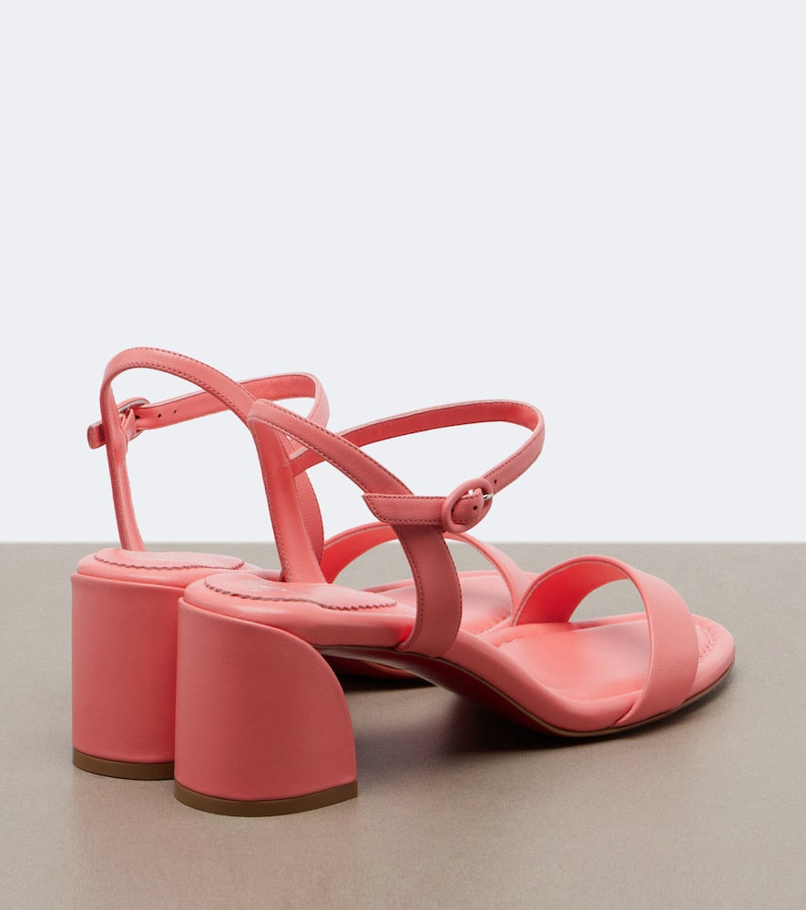 Christian Louboutin Jane leather sandals - Pink Mid Heels