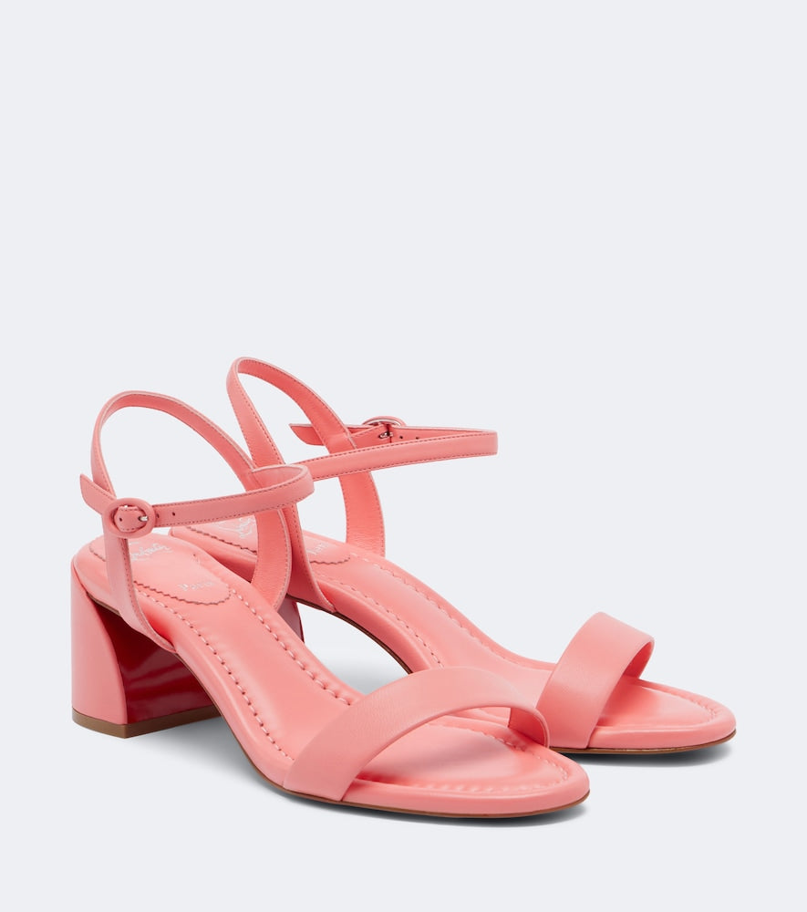Christian Louboutin Jane leather sandals - Pink Mid Heels