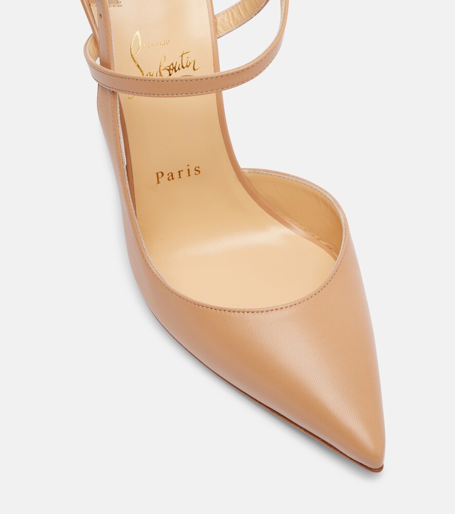 Christian Louboutin Jenlove 100 leather d'Orsay pumps - Beige High-Heel Pumps