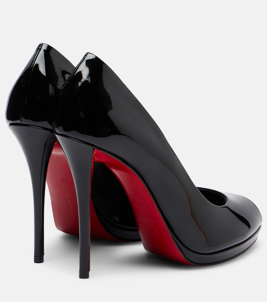 Christian Louboutin Lady Z patent leather peep-toe pumps (Black) - Heeled Sandals