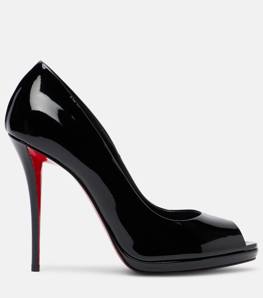 Christian Louboutin Lady Z patent leather peep-toe pumps (Black) - Heeled Sandals