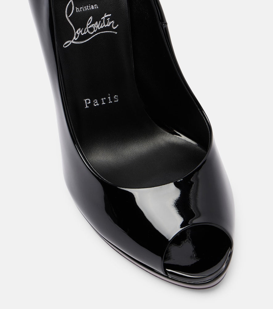 Christian Louboutin Lady Z patent leather peep-toe pumps (Black) - Heeled Sandals