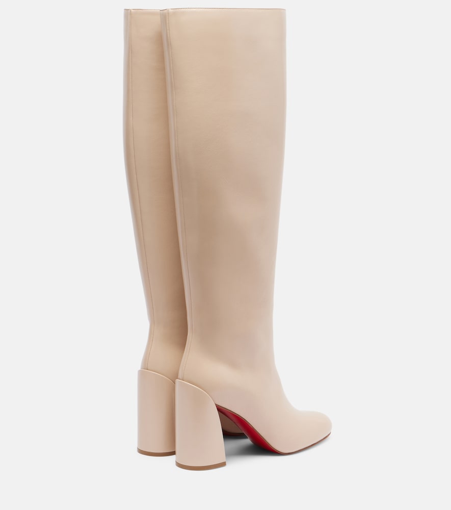 White Christian Louboutin Leather knee-high boots - Over-The-Knee Boots
