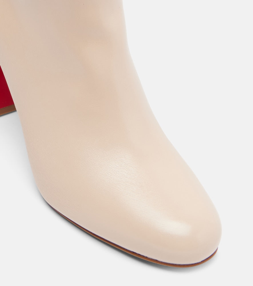 White Christian Louboutin Leather knee-high boots - Over-The-Knee Boots
