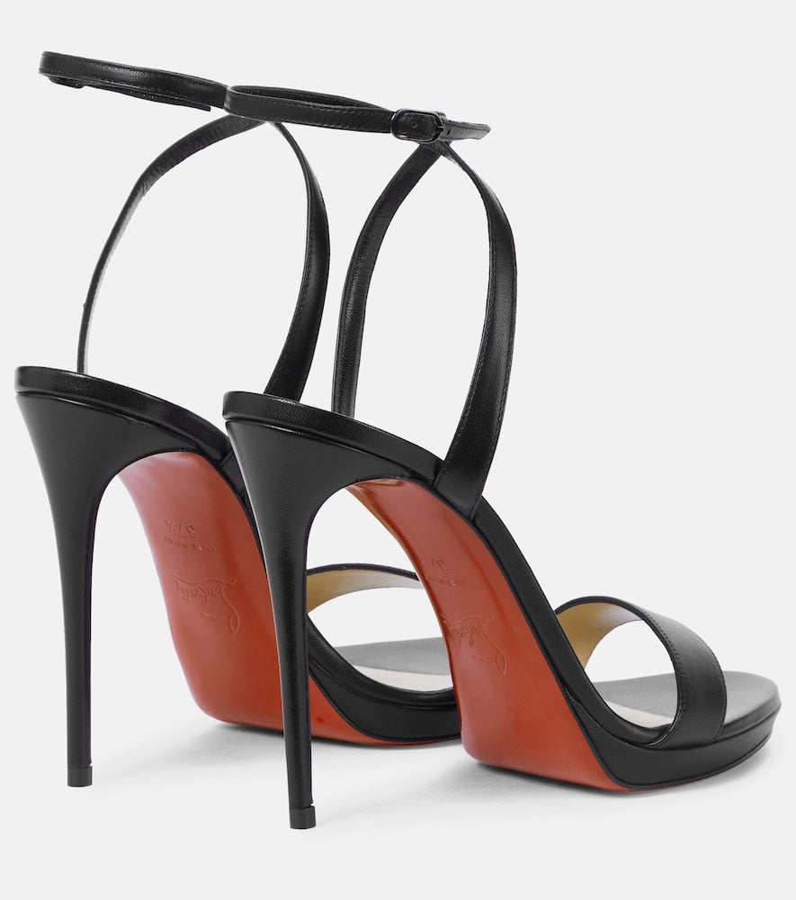 Black Christian Louboutin Loubi Queen 120 leather sandals - Heeled Sandals