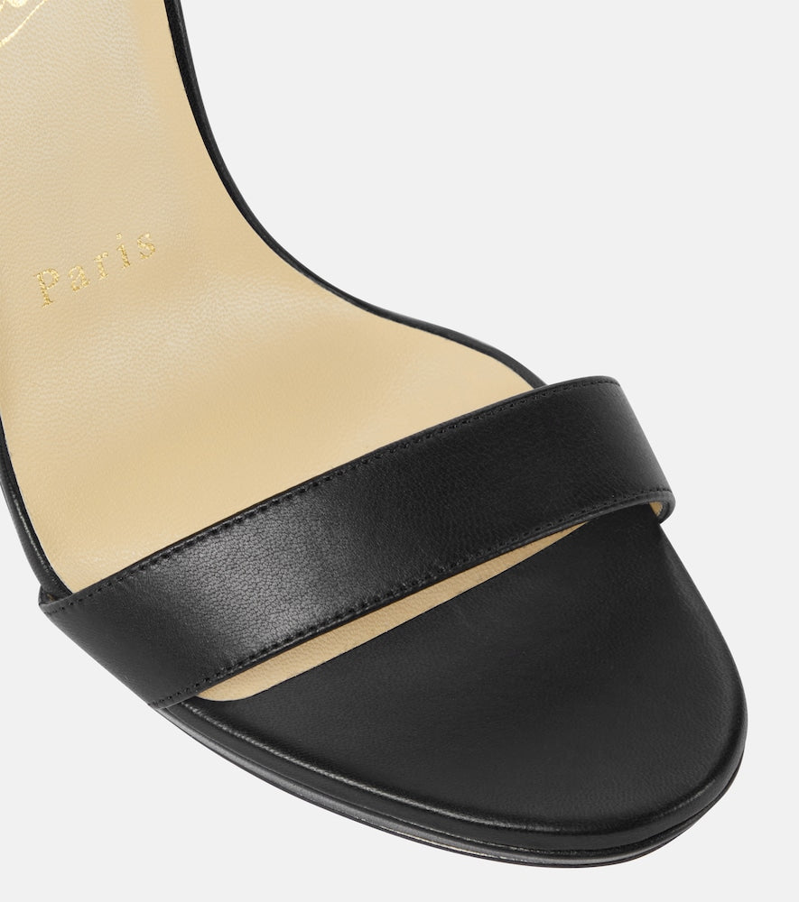 Black Christian Louboutin Loubi Queen 120 leather sandals - Heeled Sandals