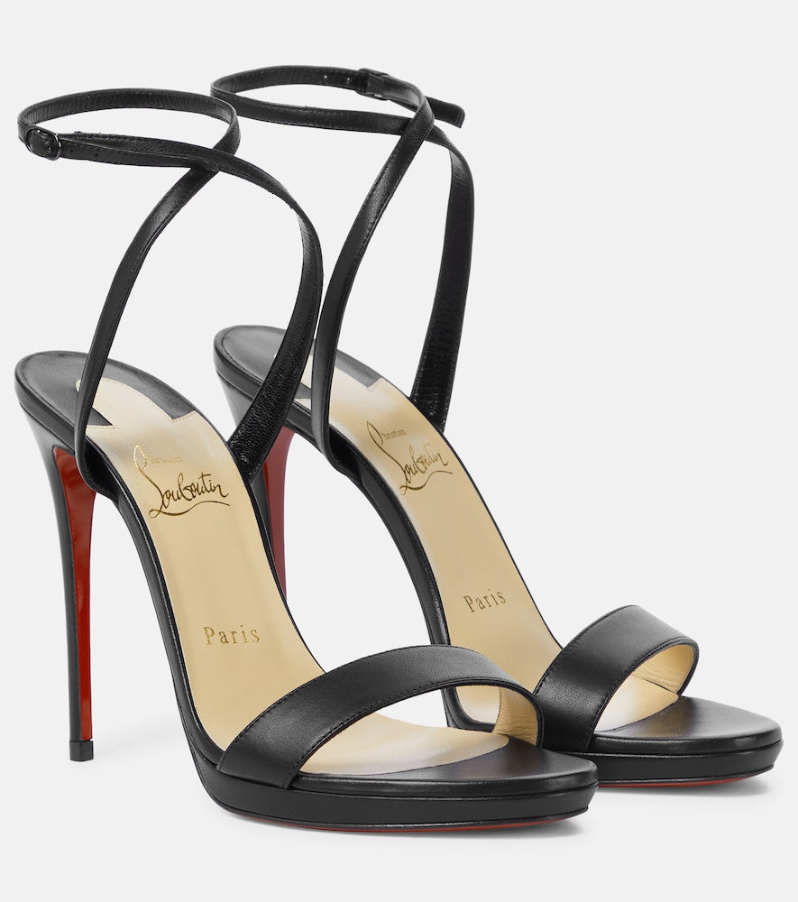 Black Christian Louboutin Loubi Queen 120 leather sandals - Heeled Sandals