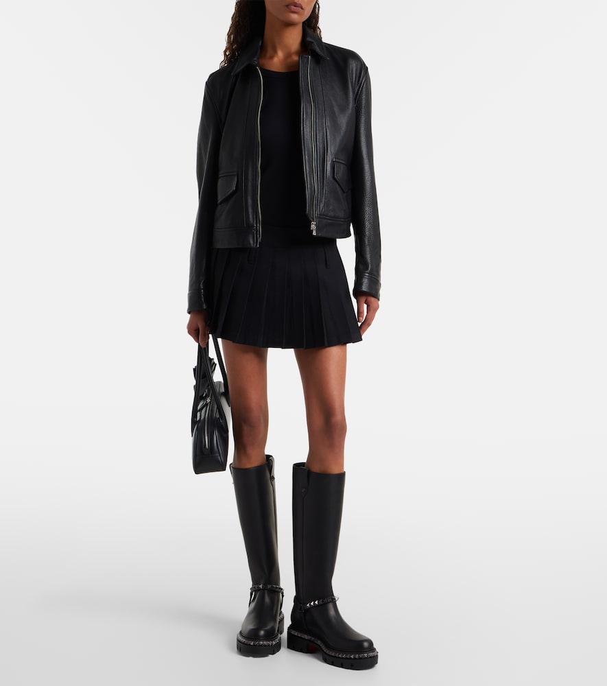 Christian Louboutin Marinetta studded leather knee-high boots in Black - Flat Boots