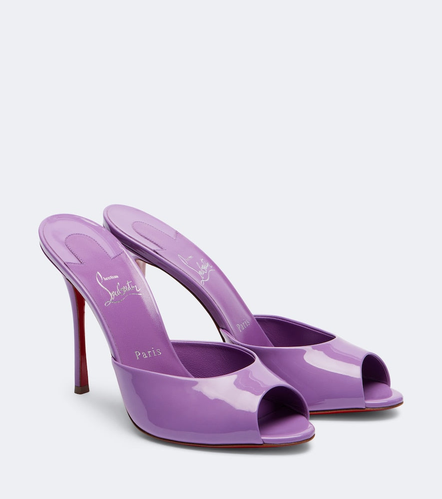 Christian Louboutin Me Dolly 100 patent leather mules - Purple Heeled Sandals