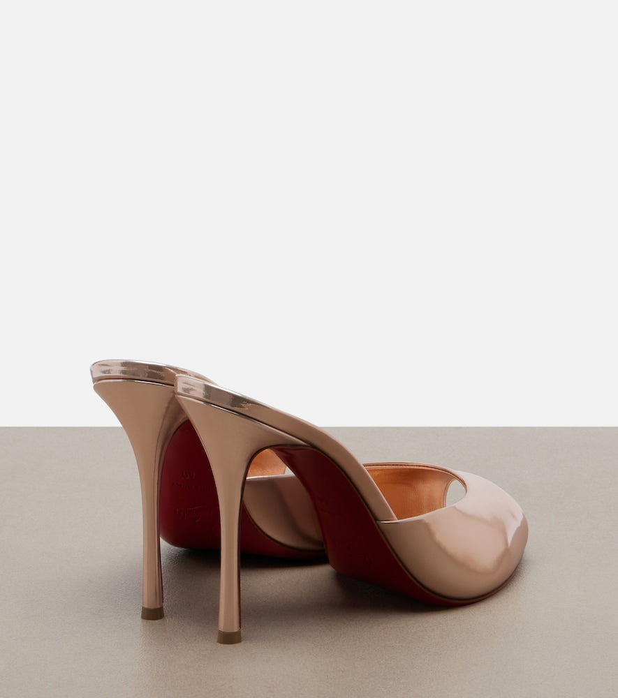 Pink Christian Louboutin Me Dolly laminated leather mules - High Heels