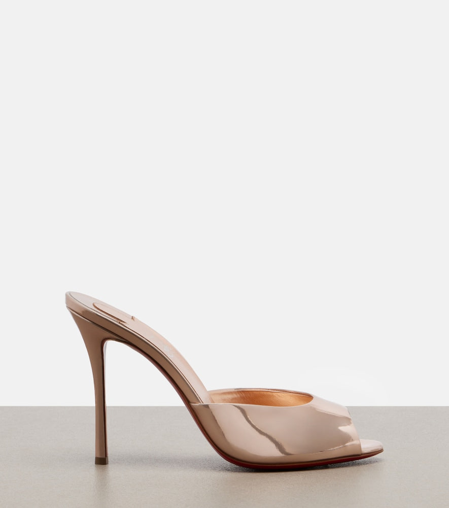 Pink Christian Louboutin Me Dolly laminated leather mules - High Heels