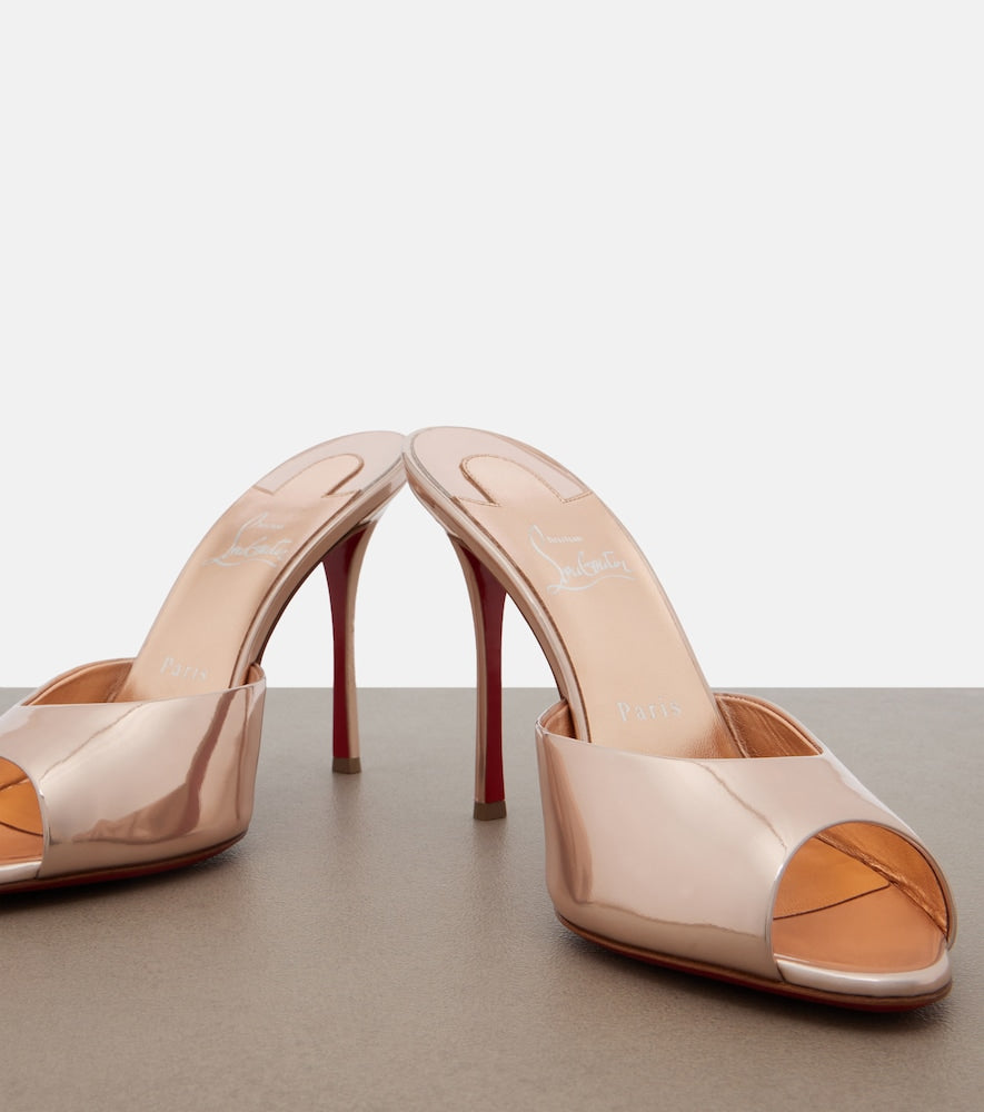 Pink Christian Louboutin Me Dolly laminated leather mules - High Heels