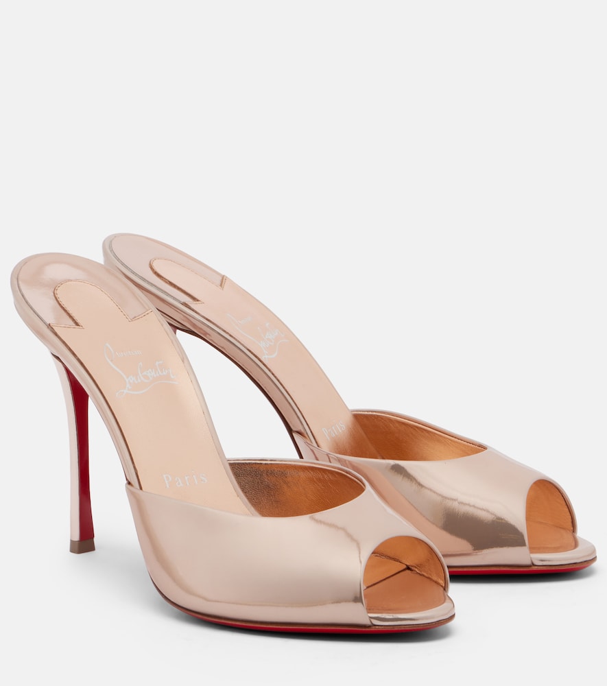 Pink Christian Louboutin Me Dolly laminated leather mules - High Heels