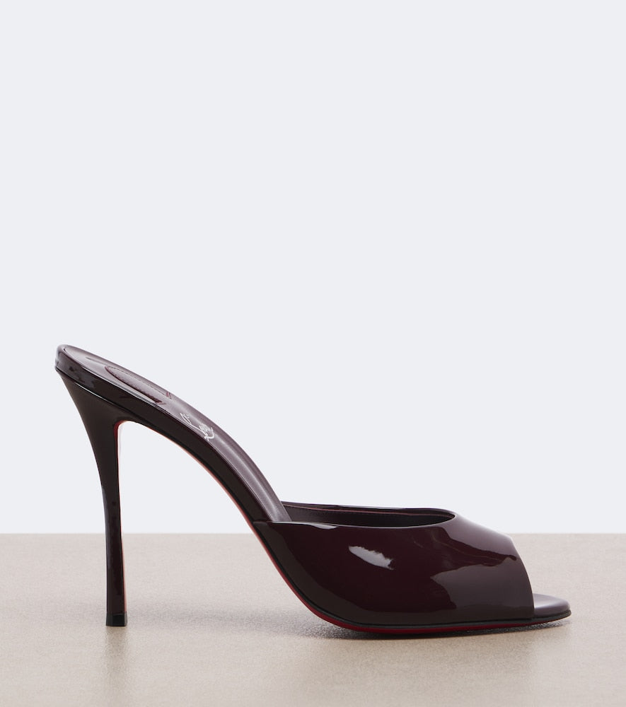 Christian Louboutin Me Dolly patent leather mules - Burgundy High-Heel Sandals